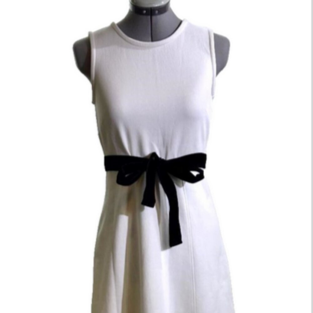 J. Crew white stretch sheath fit and flare midi dress, 0P